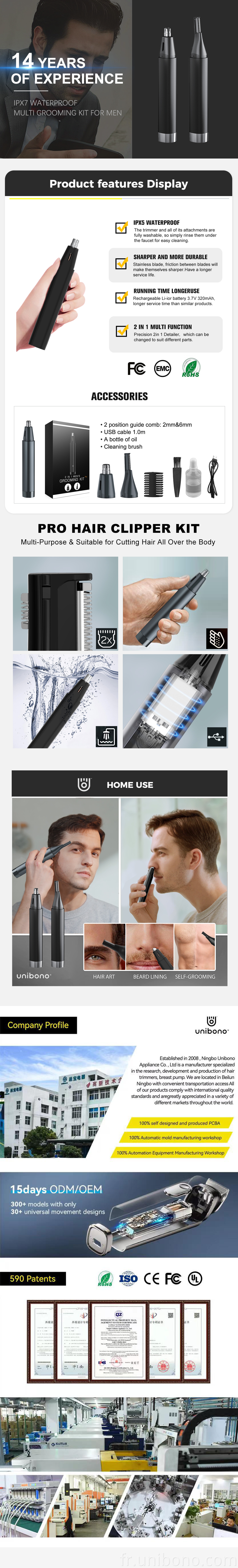 Unibono 2 in1 Eyebrow Nose Trimmer for Men